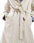 Stradivarius technical trench coat in stone