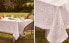 Embroidered linen blend tablecloth