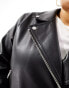 ASOS DESIGN Curve ultimate faux leather biker jacket in black