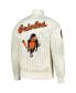 Men's Cream Baltimore Orioles Cooperstown Collection Pinstripe Retro Classic Satin Full-Snap Jacket