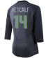 Women's DK Metcalf College Navy Seattle Seahawks Team Player Name Number Tri-Blend Raglan 3/4 Sleeve T-shirt