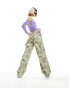 ASOS DESIGN oversized cargo trouser in blurred camo print