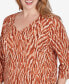 Plus Size Spice It Up Printed 3/4 Sleeve Top