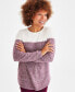 Women's Crewneck Cotton Colorblocked Sweater, Created for Macy's