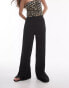 Topshop textured beachy wide leg trousers in black