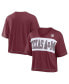 Women's Maroon Texas A&M Aggies Home Team Bold Fashion Modest V-Neck Cropped T-Shirt