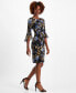 Petite Printed Side Tab Sheath Dress