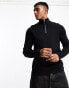 ONLY & SONS ribbed half zip jumper in navy