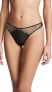 Natori 185277 Womens Embroidery Lace Thong Underwear Black / Ivory Size X-Small