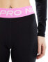 Nike Pro Training 365 mid rise leggings in black and pink