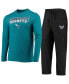 Комплект пижамы Concepts Sport Black, Teal Charlotte Hornets Long Sleeve T-Shirt & Pants Sleep Set