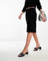 Mango knee length straight skirt in black