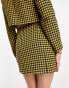 Extro & Vert super mini skirt in yellow and black tweed co-ord