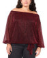 Plus Size Metallic Off-The-Shoulder Top