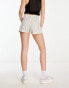 Bershka high waisted denim shorts in ecru stripe