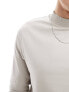 ASOS DESIGN turtle neck long sleeved t-shirt in light grey