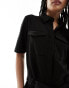 JDY Petite short sleeve pocket jumpsuit in black