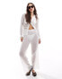 Vero Moda textured sheer shirt co-ord in white