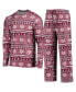 Men's Maroon Texas A&M Aggies Ugly Sweater Long Sleeve T-shirt and Pants Sleep Set