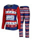 Women's Royal New York Giants Holiday Ugly Pajama Set