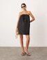 ASOS EDITION bandeau heavy satin mini dress in black