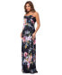 Women's Floral-Print Sleeveless Drape-Neck Gown