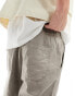 New Look linen blend pull on trouser in light brown