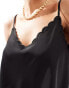 River Island scallop edge cami top in black