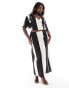 Pretty Lavish Curve contrast wrap midaxi skirt co-ord in monochrome