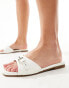 RAID Wide Fit Celini flat sandals in white patent