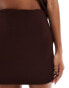 ASOS DESIGN co-ord ribbed mini skirt in chocolate