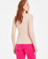 Women's Ribbed Mock Neck Long-Sleeve Top, Created for Macy's