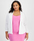 Trendy Plus Size Knit Drape-Front Blazer, Created for Macy's