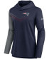 Women's Navy, Heather Charcoal New England Patriots Chevron Hoodie Performance Long Sleeve T-shirt