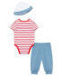 Baby Boys Baseball Bodysuit Pant Set with Hat