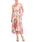 Women's Printed Chiffon Ruffle-Tier High-Low Dress