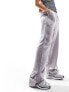 Reclaimed Vintage satin pull on trouser in silver