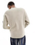 Calvin Klein Jeans badge relaxed jumper in taupe