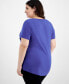 Plus Size V-Neck Short-Sleeve Top, Created for Macy's