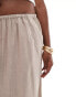 ASOS DESIGN Curve pull on trouser with linen in sand