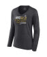 Women's Heather Charcoal Baltimore Ravens 2023 AFC North Division Champions Conquer Long Sleeve V-Neck T-shirt