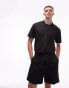 Topman oversized fit retro polo in black