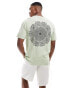 ONLY & SONS relaxed fit t-shirt with mandala back print in sage