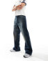 Weekday Time baggy fit bootcut jeans in deep ocean blue