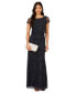 Women's Boat-Neck Short-Sleeve Beaded Blouson Gown