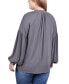 Plus Size Long Raglan-Sleeve Blouse