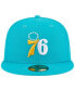 Men's Turquoise Philadelphia 76ers 3-Time Champions Breeze Grilled Yellow Undervisor 59FIFTY Fitted Hat