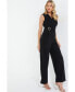 Women's Palazzo Jumpsuit With Embellished Buckle