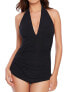 MagicSuit 302674 Yvonne Tummy Control Halter One Piece Swimdress, Black, 8