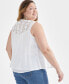 Plus Size Sleeveless Embroidered Mesh Tank Top, Created for Macy's